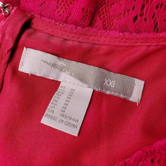 XXI Forever 21 Juniors Size Medium Fuscia Pink Lace Dress - Picture 2 of 12